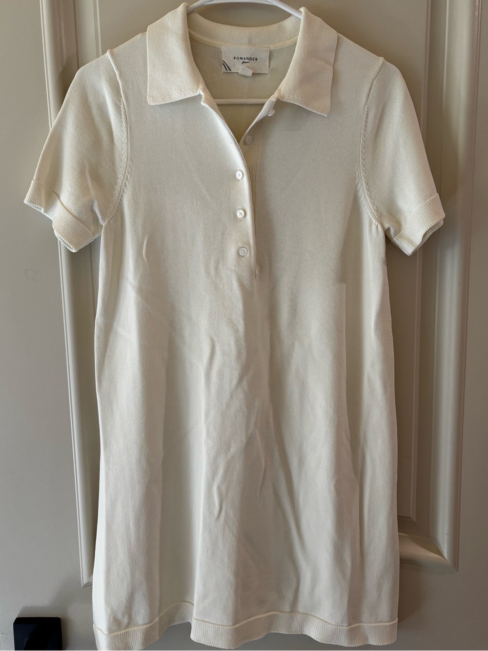 Pomander Place Cream Polo Knit Mini Dress Size Small